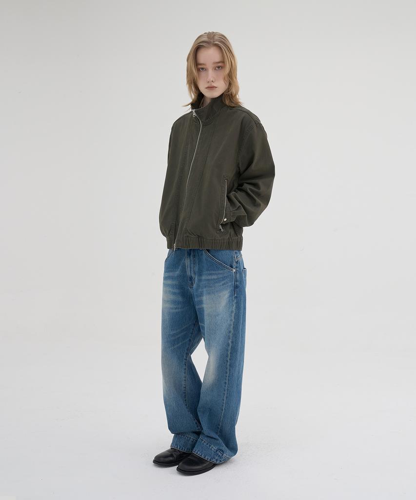 Knouun Stand Collar Jacket (Khaki)
