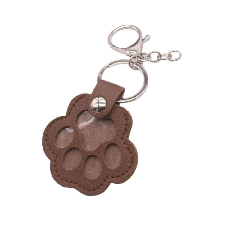 PU Leather Pet Hair Memorial Keychain Space Saving Hair Preservation Multifunctional Designs Portable Accessory