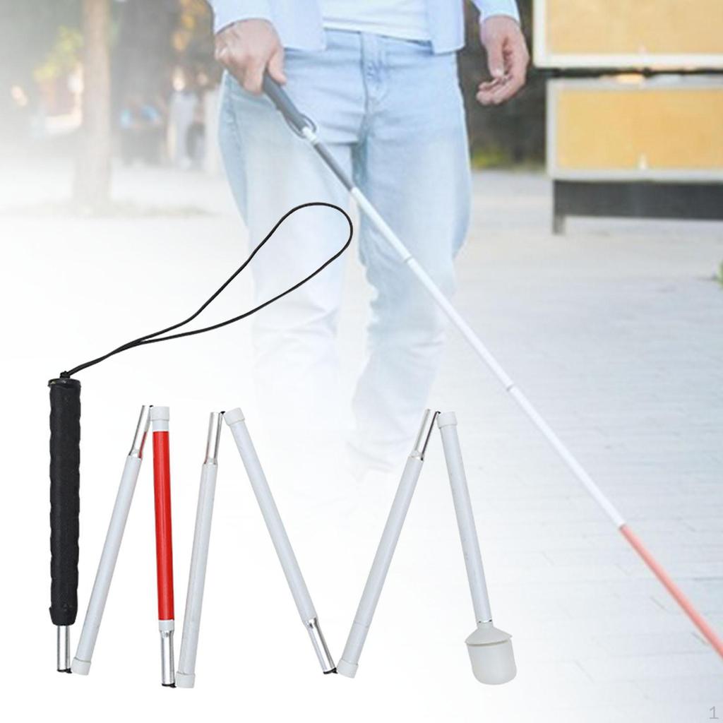 Blind Cane Walker Folding Elderly Lightweighted Aluminum Alloy Trekking Pole 4 Section 112cm