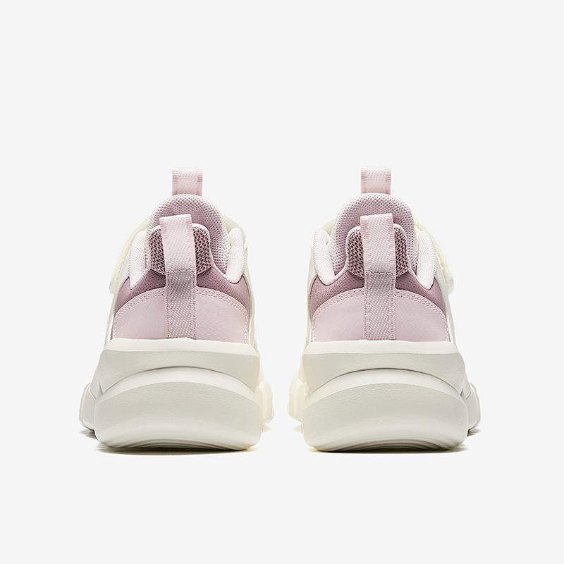 Anta Kids Synthetic Leather Fabric Trendy Versatile Lightweight Shock Absorbing Low Top Running Shoes Men Running Shoes White Purple Pink A22445582N-1