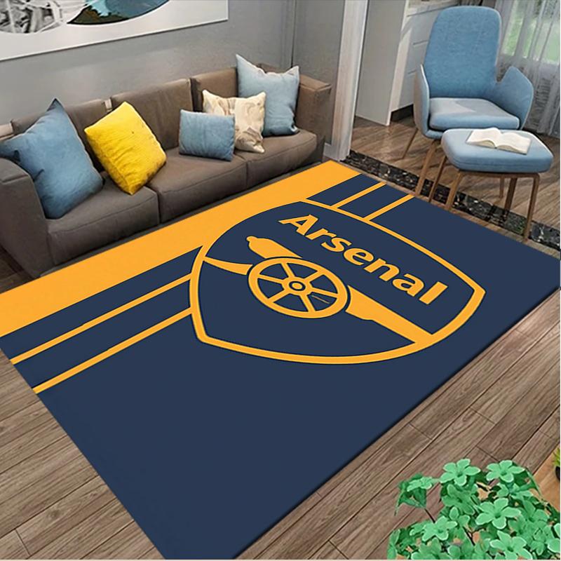 Football Club Print Area Rug, Multi-functional Office Chair Sofa Carpet, Easy Clean Carpet for Home and Living Spaces
