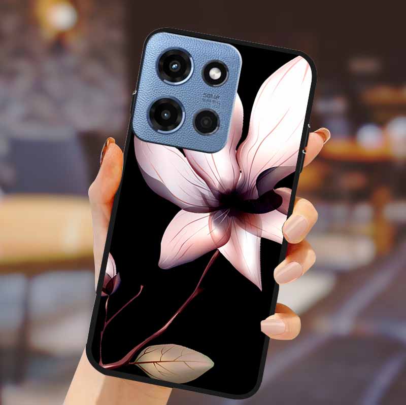 For Motorola G 5G 2025 Phone Case Bumper Soft TPU Silicone Back Cover 3D Flower Emboss Shell For Motorola Moto G 5G Fundas Coque