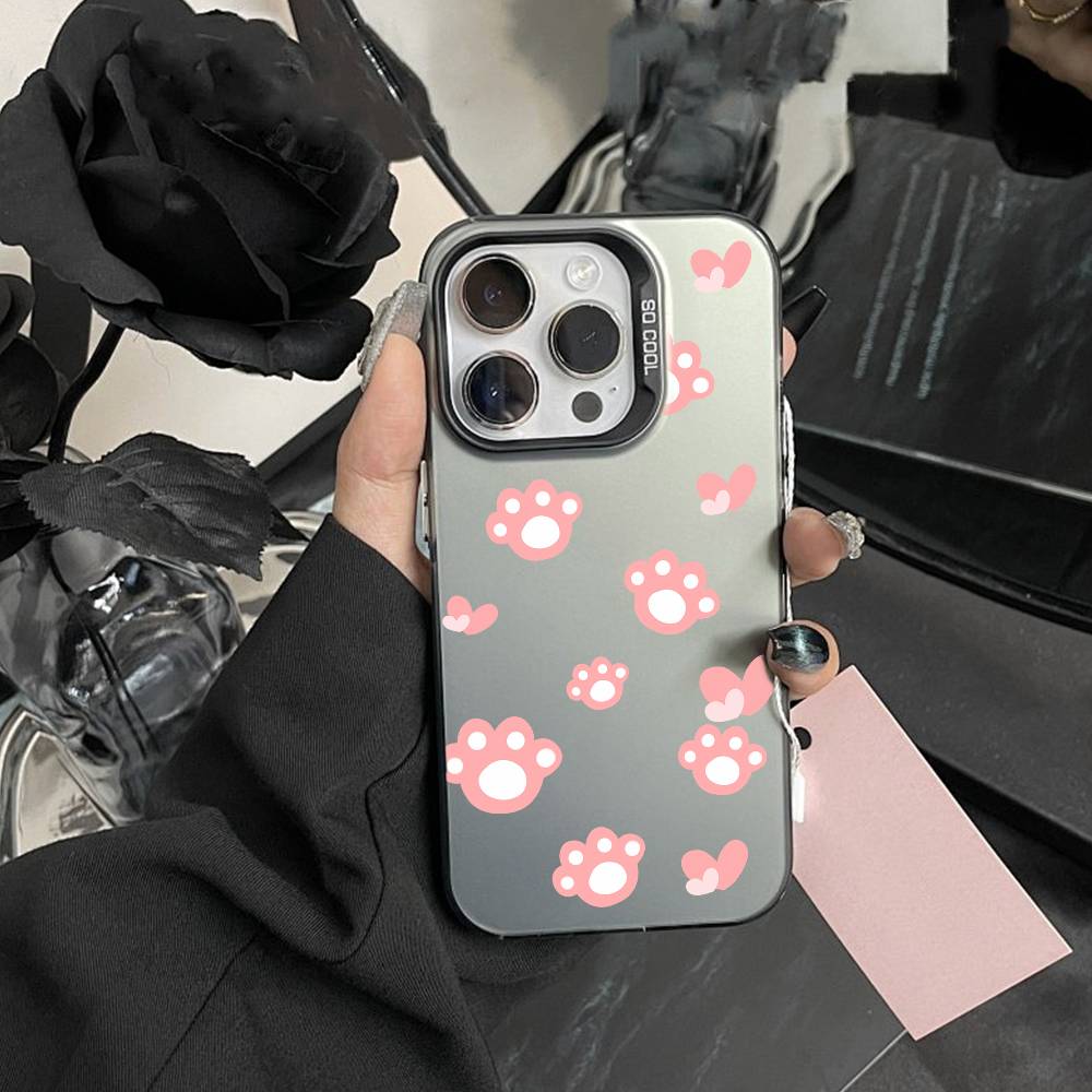 Cute Bear With Cat Paws  Phone Case For IPhone 16 17 15 14 12 13 Pro Max white Color Shockproof Cover