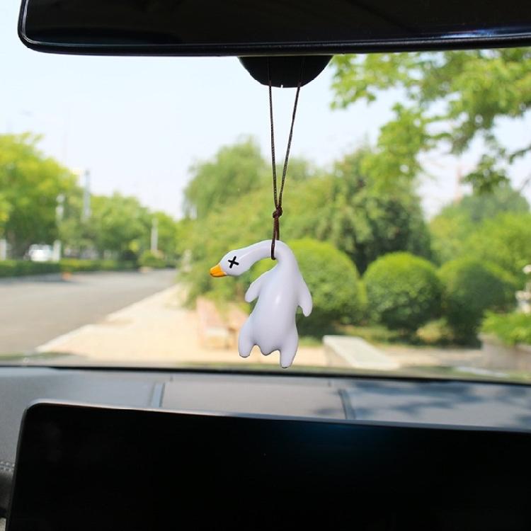 Cute Anime Pipe Duck Car RearviewMirror Pendant Interior Ornament Decoration