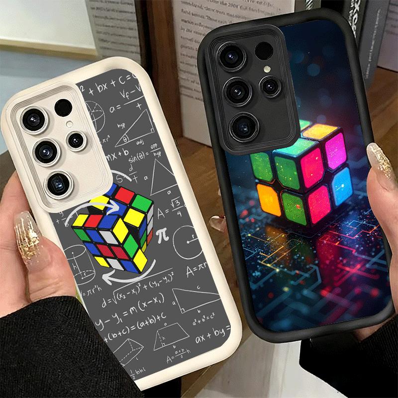 Phone Case for Samsung Galaxy S26 S25 Ultra S24 FE Rubik Cube Formula Spoofs Math Shell S23 Plus S22 + S21 S20 5G Soft Silicone