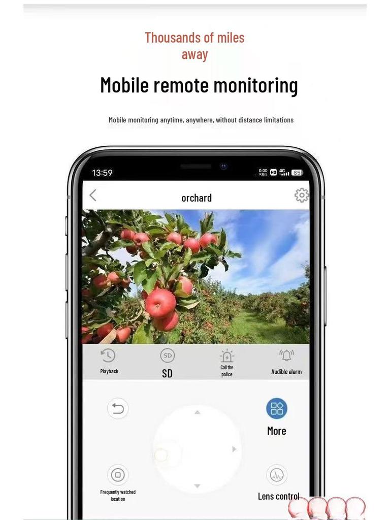 HD 360° Rotation Solar-Powered 4G Outdoor Surveillance Camera, No Power or Network Needed, Waterproof.