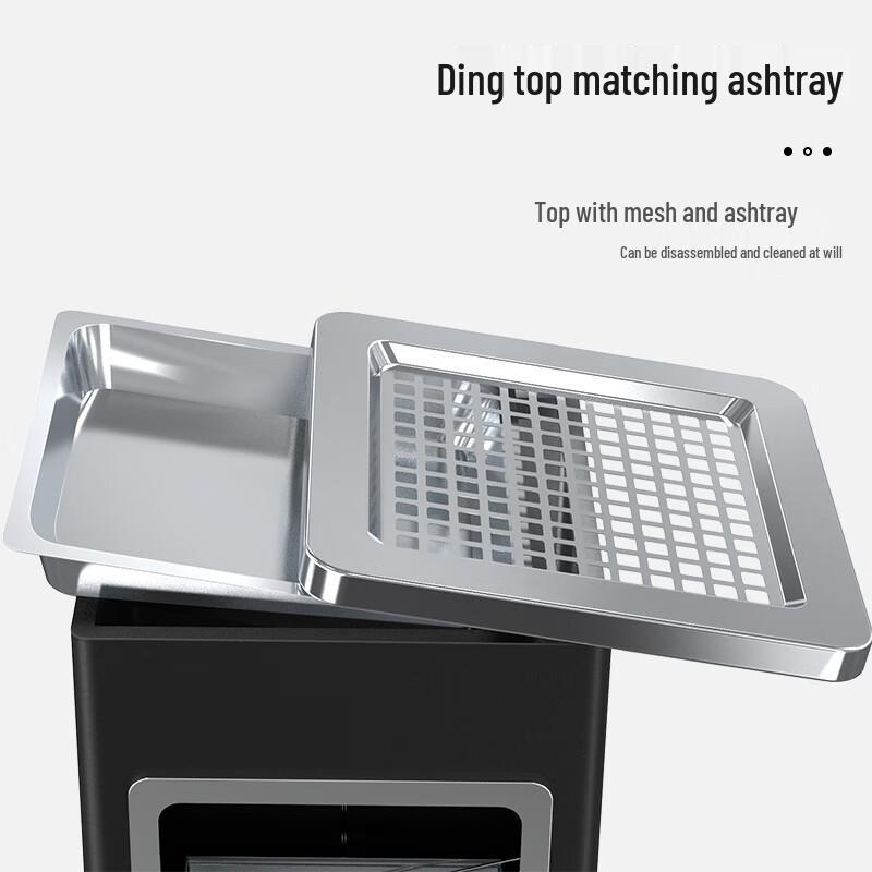 HUIHUADU Square Stainless Steel Ashtray Trash Bin