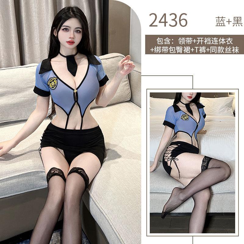 Sexy sex uniform one-piece hip-wrapped professional suit, hollowed out on the bed, free of charge, training instructor uniform
