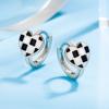 Chessboard Grid Love Earrings High -level Sensor Ear Buckle Black and White Plaid Tick Temperament Temperament