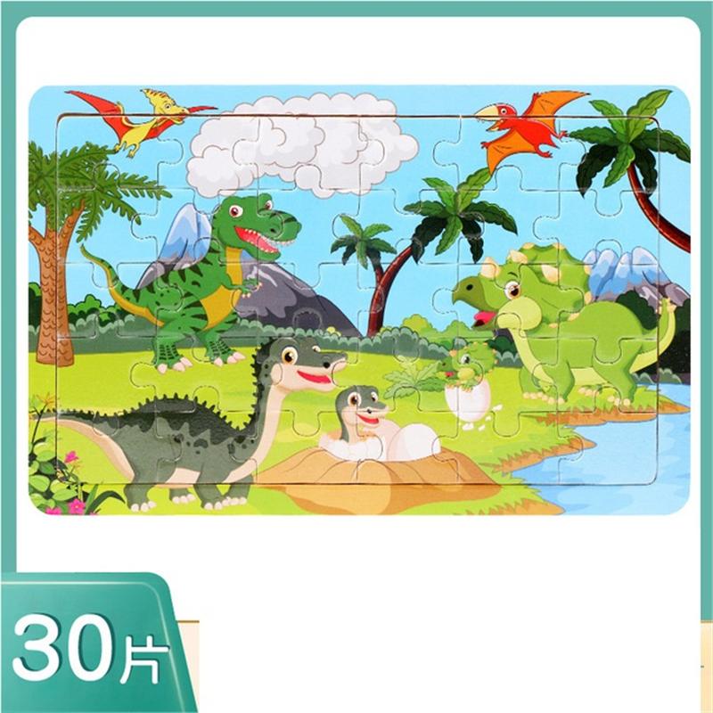 30 Piece Wooden Jigsaw 3d  Puzzle Kids Cartoon Animal Vehicle Puzzles Game Baby Early Learning Educational Toys  parenting skill