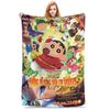 Crayons Shin-chans 2025 Lustige Cartoon Flanelldecken Winter Weiche Überwurfdecke für Jungen Mädchen Heimdeko Tagesdecke Bettüberwurf