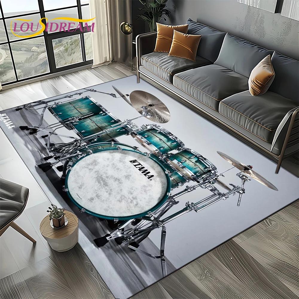 Music Instruments TAMA Drum Kit Drum Set Carpet Rug for Living Room Bedroom Home Sofa Decoration,Kid Area Rug Non-slip Floor Mat