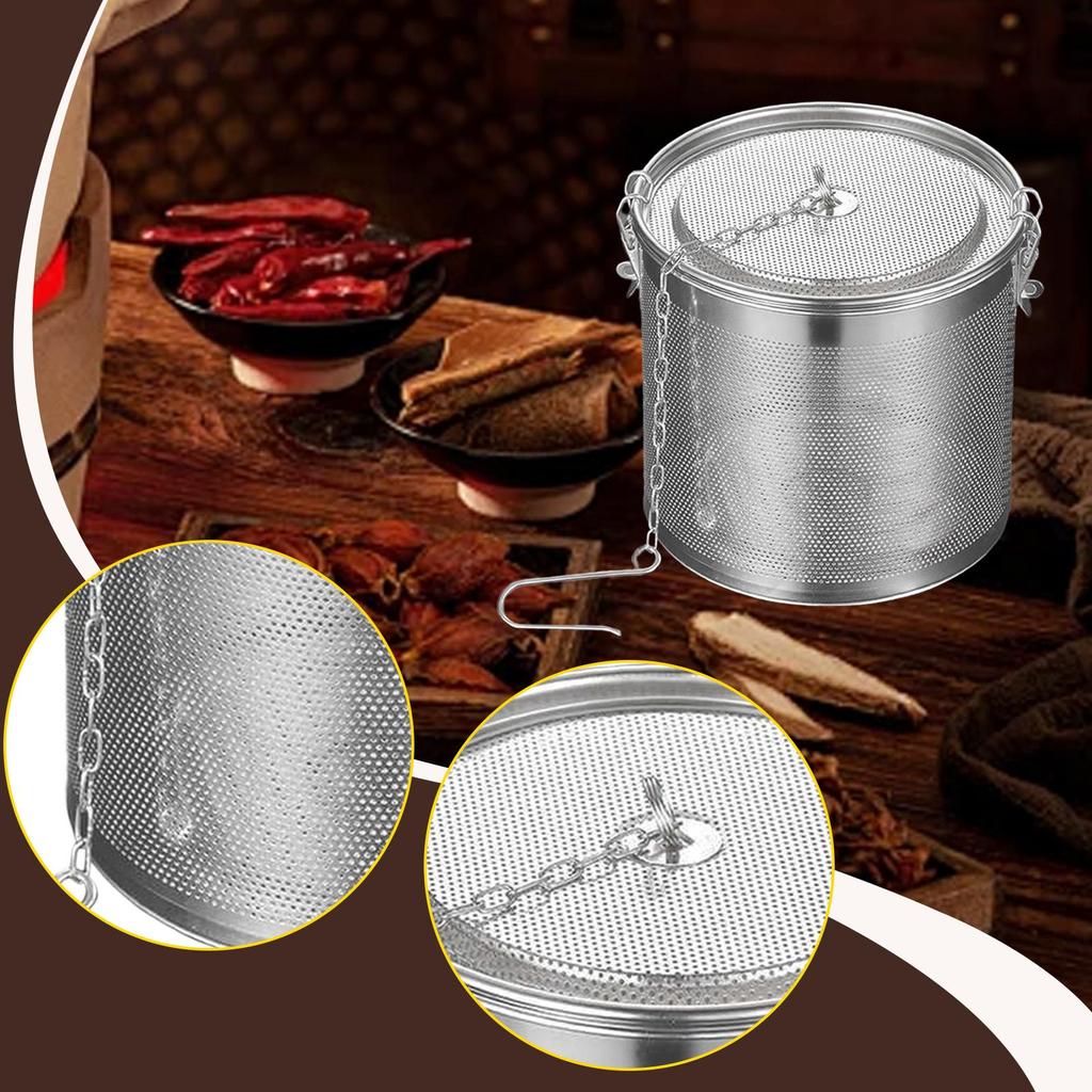 Mesh Strainer Basket Stainless Steel Tea Infuser Fine Ball with Extended Chain Hook