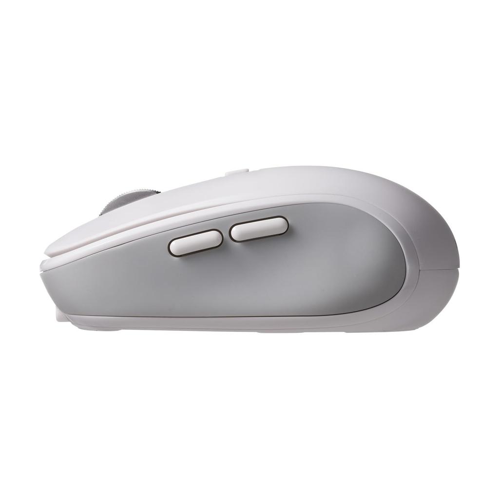 Sanwa Supply Silent Bluetooth Wireless Mouse (Rechargeable, 5 Buttons, White) MA-WBBS519W