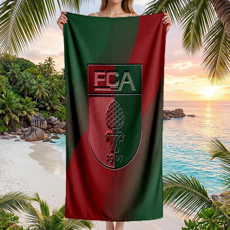 FC Augsburg FC Aufdruck Schnelltrocknendes Strandtuch Mikrofaser Saugfähig Tragbar Reise Schwimmtuch