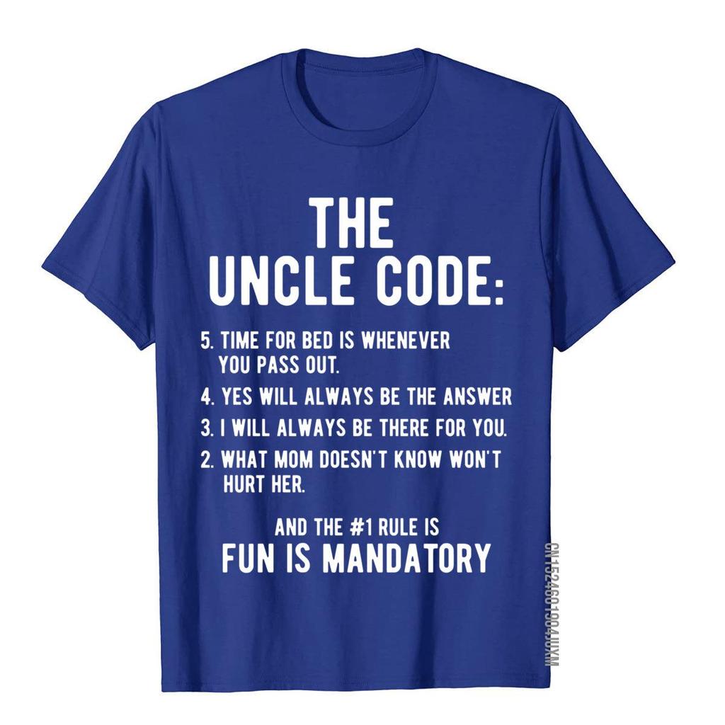 Funny Uncle Gifts From Niece Nephew The Uncle Code Cool T-Shirt Cotton  Mens3D Style T Shirts
