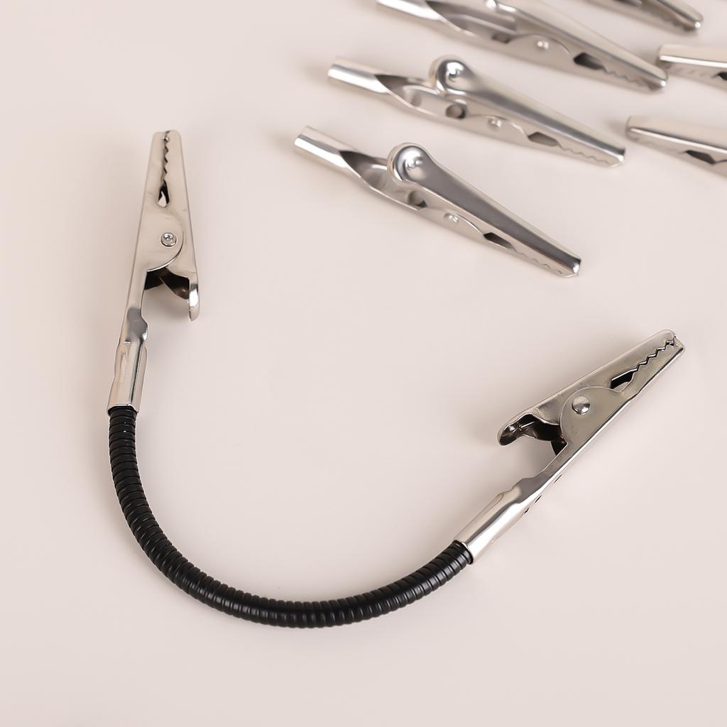 1/50pcs Metal Alligator Clips Crocodile Test Clip Cable Lead Screw Fixing Tools Connectors Silver Electric Test Pins Supplies