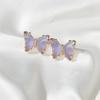 Purple Crystal Glass Butterfly Stud Earring for Women New Transparent Animal Zircon Christmas Girl Gift