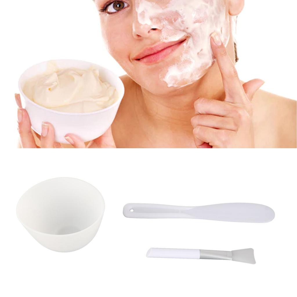 3pcs DIY Mask Tool Set Silicone Mask Bowl Mask Brush Spatula Set DIY Mask Mixing Tool Sets