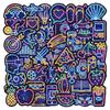 Neon Stickers 50 Holographic Flash Bicycle Motorcycle Helmet Guitar DIY Laser Stickers
