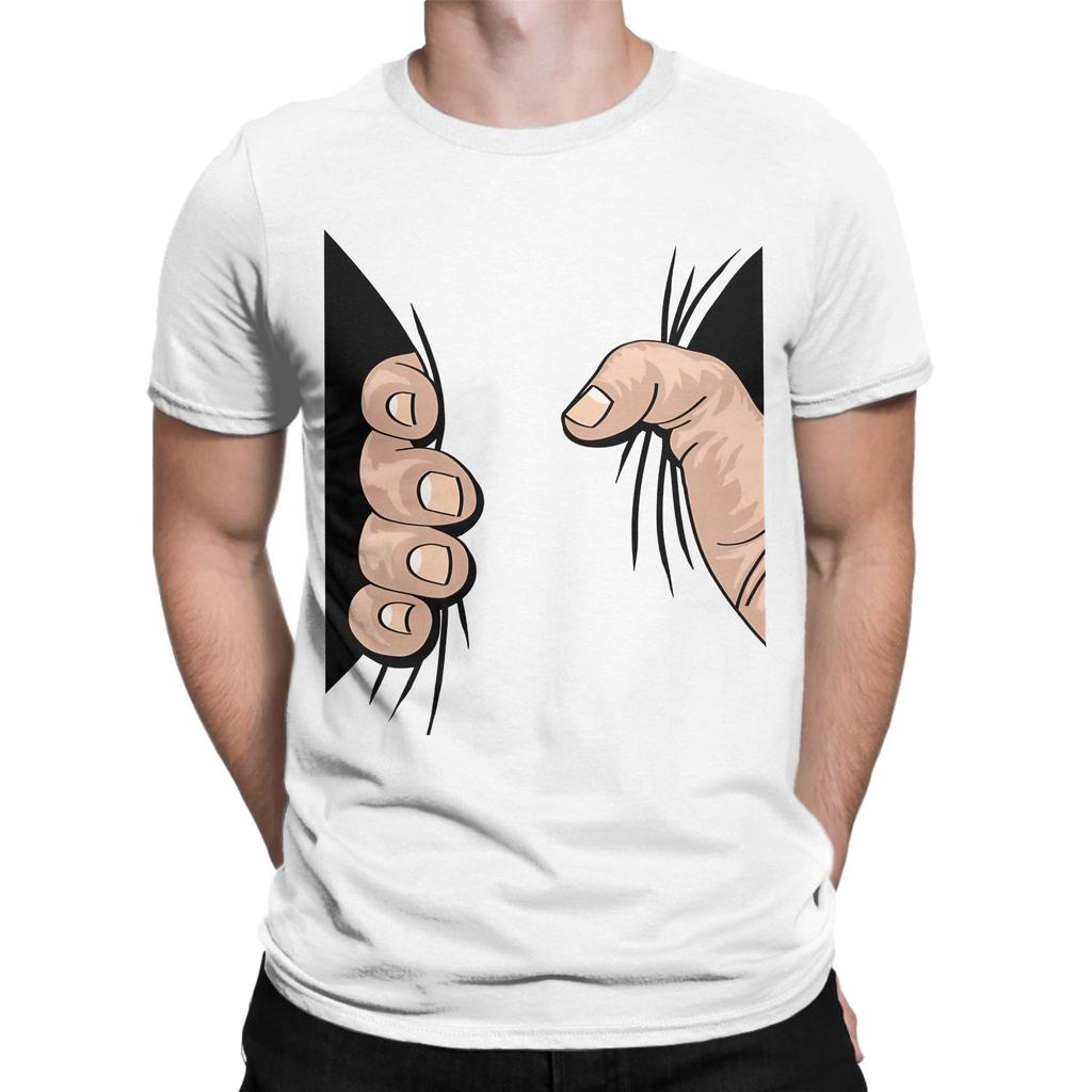Vintage TShirt Summer Big Hand Squeezing Hip Hop TShirts 100 Cotton Tshirt for Men Y2K Basic Wholesale Short Sleeve Tops