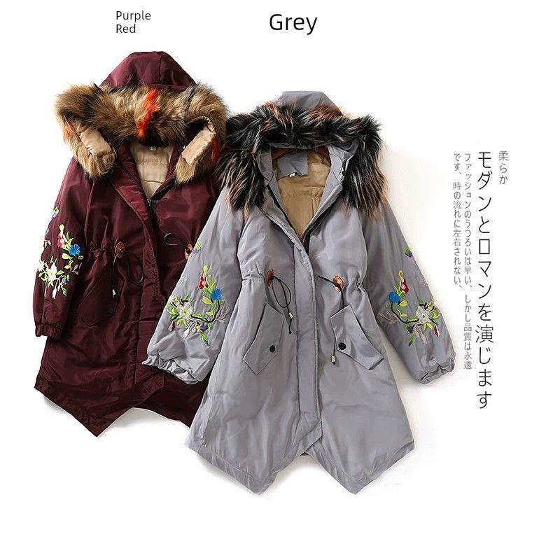 

Cotton-Padded Coat Winter New Arrival Women s Hooded Collar Long Sleeves Zipper Button Pocket Shoelace Waist Thickened Cotton Padded Coat 23106 Grey C- 5-29-3 XL
