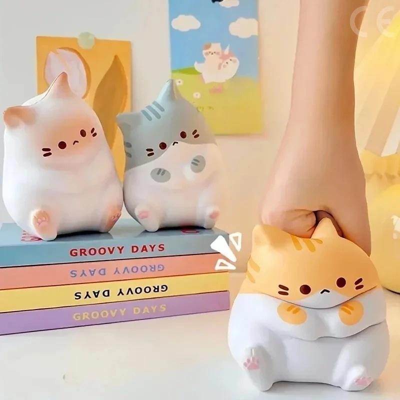Cat Slow Rising Squishy Toy, Kawaii Cat Stress Ball for Desk Gift Soft Foam Squeeze Toy for Stress Relief and Relaxation