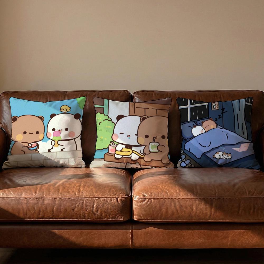 Cute BBUBU DUDUS Cushion Cover Soft Reversible  Durable Pillow Cover  MultiScene Use for Home  Car Daily Comfort