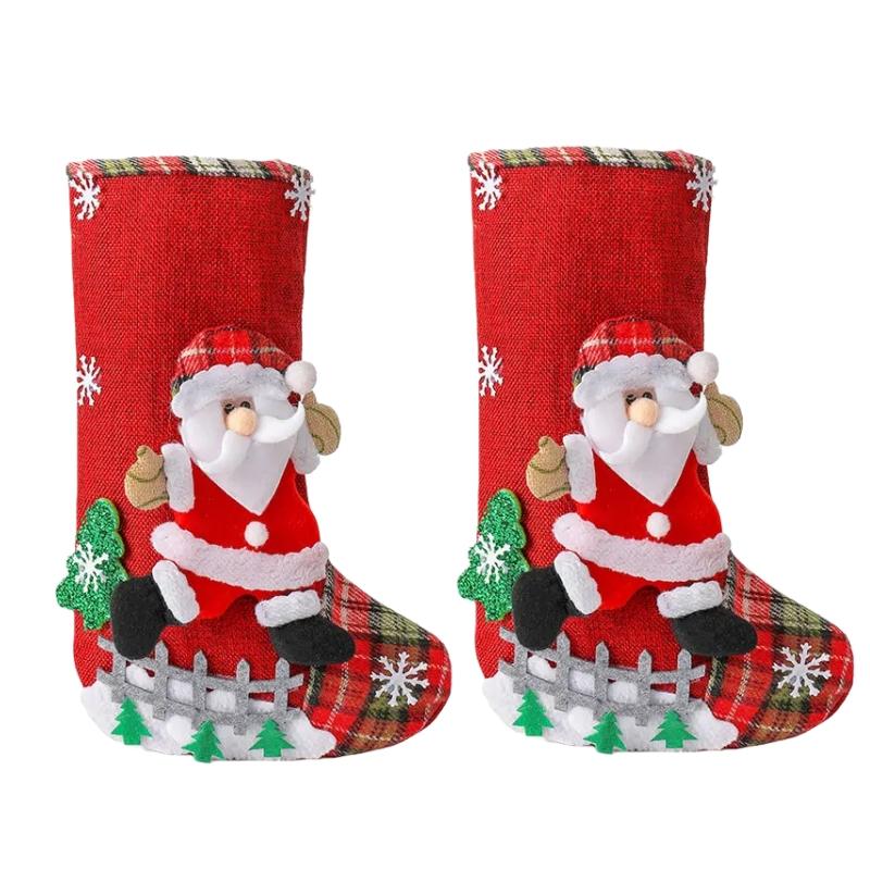 Christmas Stockings Large Capacity Christmas Socks Santa Claus Snowman Christmas Tree Decorative Bag Candy Bags Xmas Gift Bags