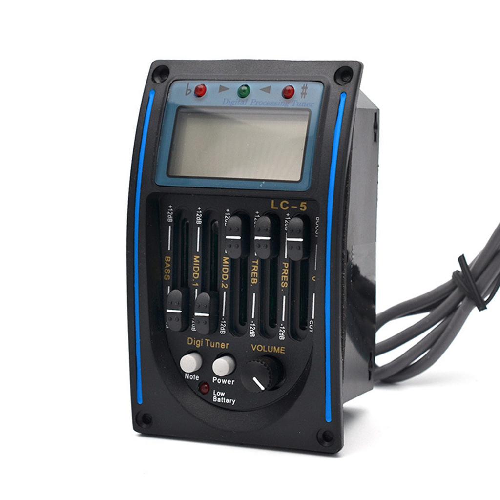 Acoustic Guitar Pickup 5 Band Preamp EQ LC-5 Equalizer Tuner Piezo Pickup Suitable for Enhancing Sound Performances