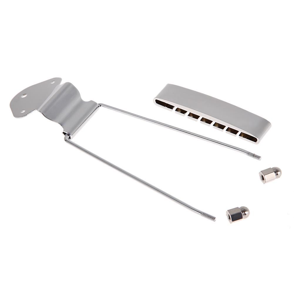 6-String Acoustic Guitar String Pull Board with Screws String Puller Stainless Steel Fixing String Plate for Acoustic Guitar