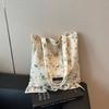 Korean version of summer small fresh canvas bag women's bag 2025 new large-capacity niche fashion floral cloth shoulder bag