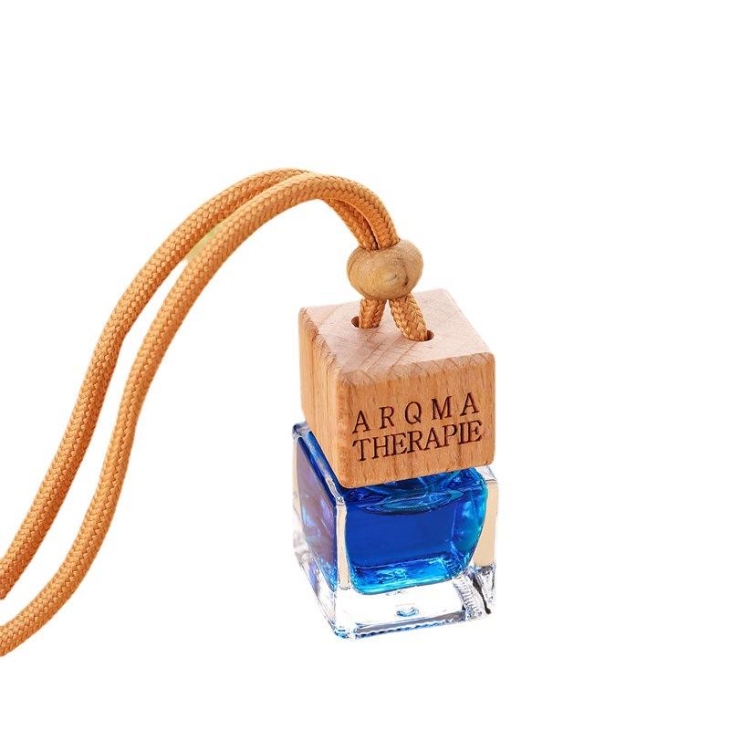 قلادة معطر جو للسيارة بزجاجة مربعة صغيرة، قطعة زينة معطرة للسيارة، هواء منعش