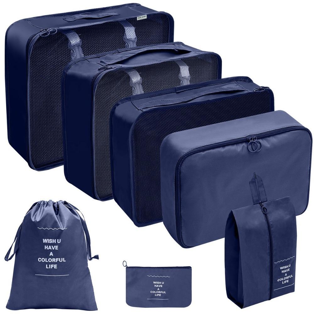 7Pcs/Set Large Capacity Travel Organizer Storage Bags Folding Clothes Shoe Tidy Pouch  Wardrobe