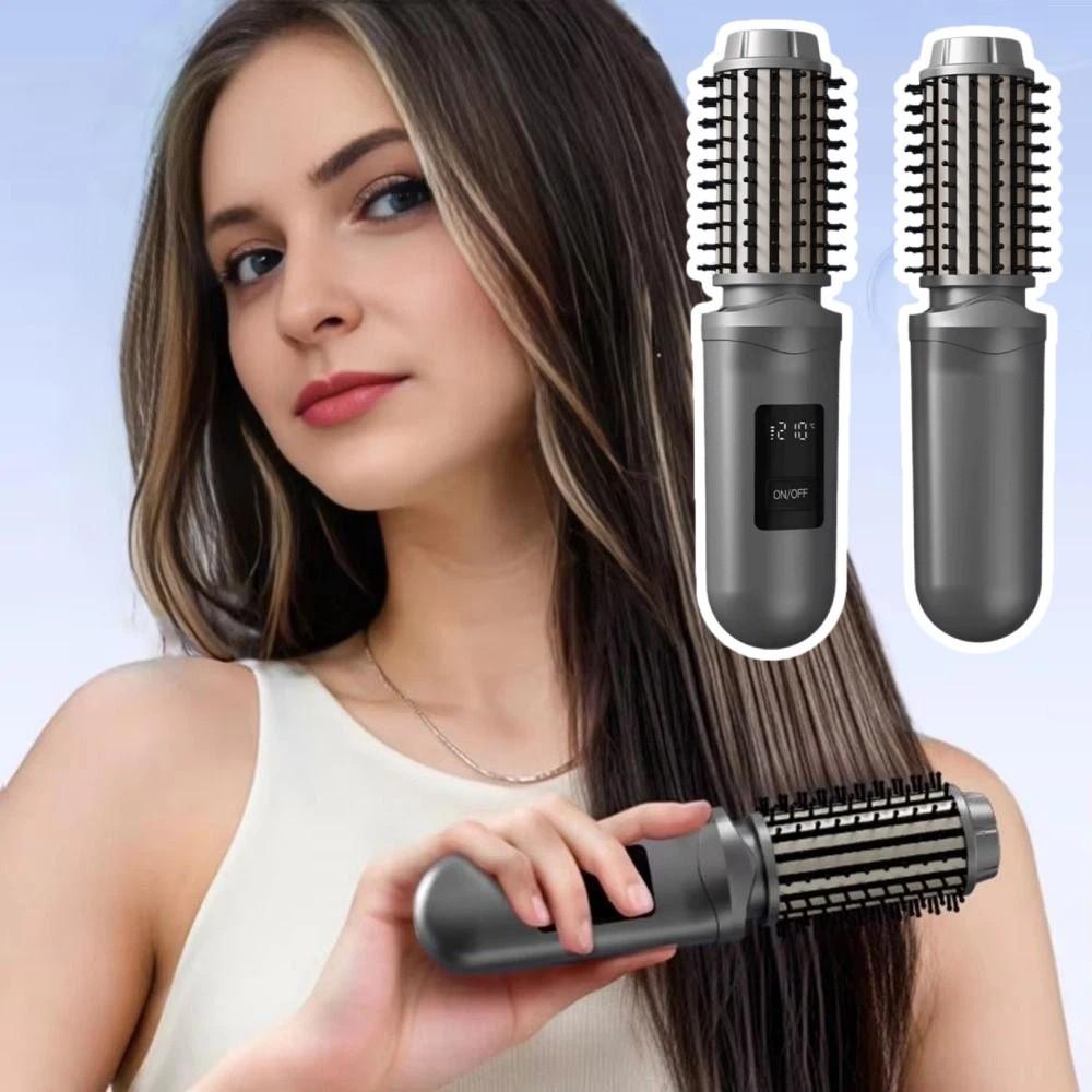 Cordless Negative Ion Straighten Brush 2 in 1 Hair Flat Iron Business Trip