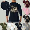 Men's Casual And Fashionable Printed Collar Three-quarter Sleeve Top T-shirt