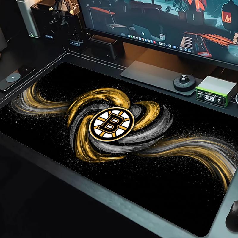 Boston Bruins Mouse Pad Large Gaming Table Cushion Nonslip Laptop Tablet Big Mousepad Xxl Mat Mini Pc Playmat With Lock Edge