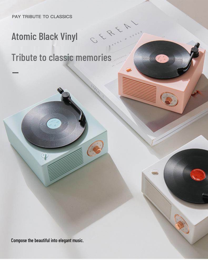 Retro Atomic Bluetooth Vinyl Record Player & Speaker - TikTok Style Gift