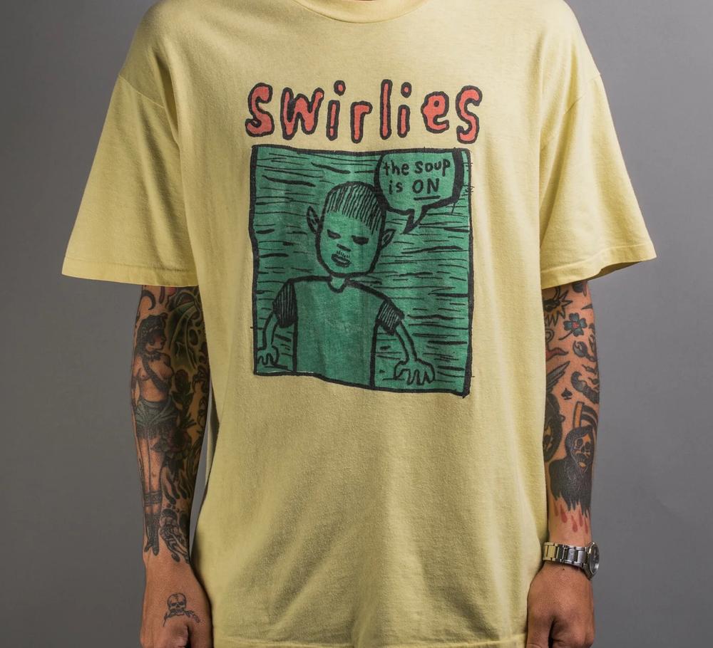 Swirlies Band The soup is on Shirt Yellow Classic Unisex S5XL XL