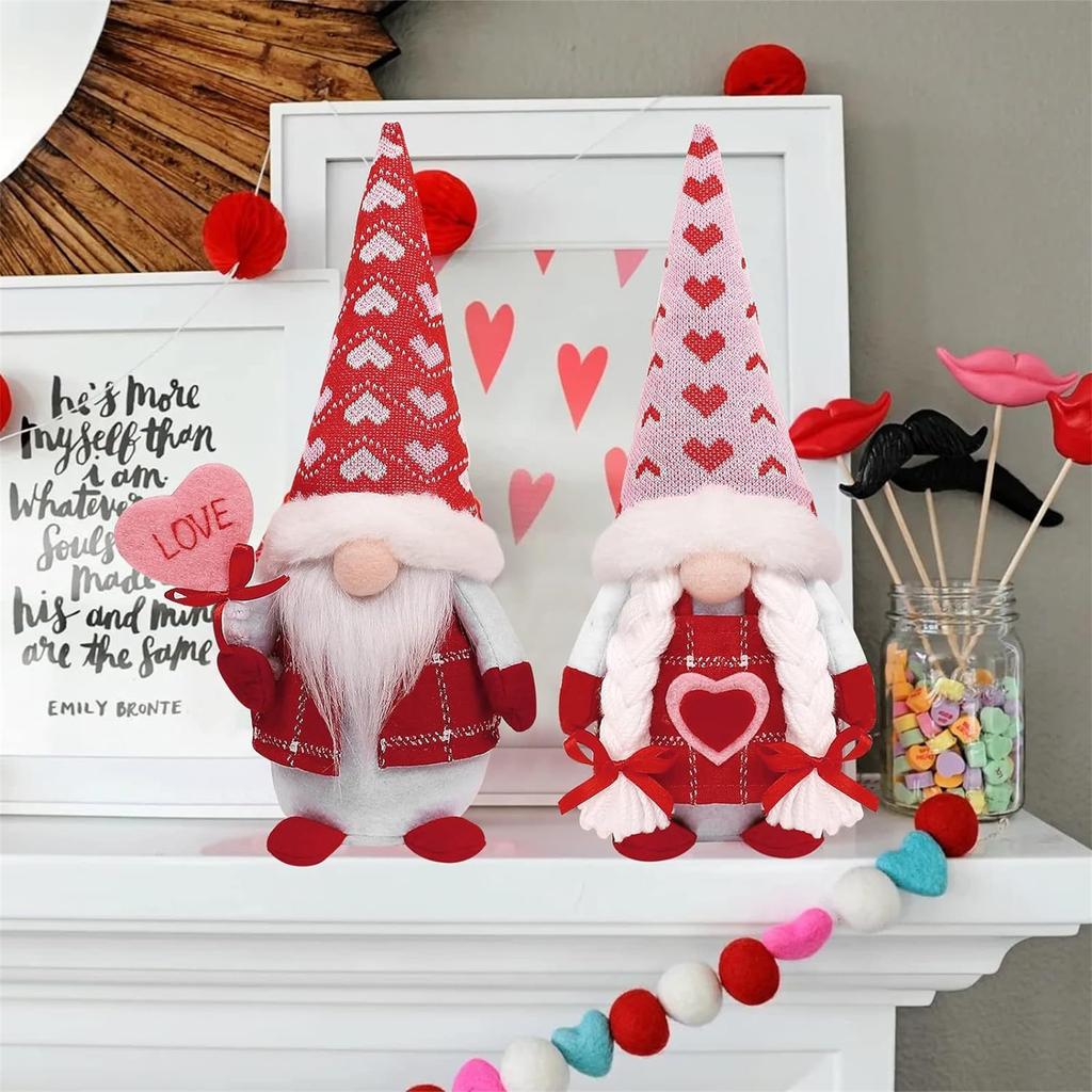 Valentine's Day Faceless Doll Holding Plaque Love Faceless Elderly Decoration