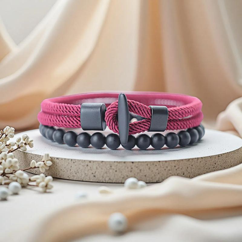 10 Colors 2Pcs Men Bracelet Set High Quality 4mm String Chain Braslet Leisure Wrist Accessories Pulseria Homme Hiphop Jewelry