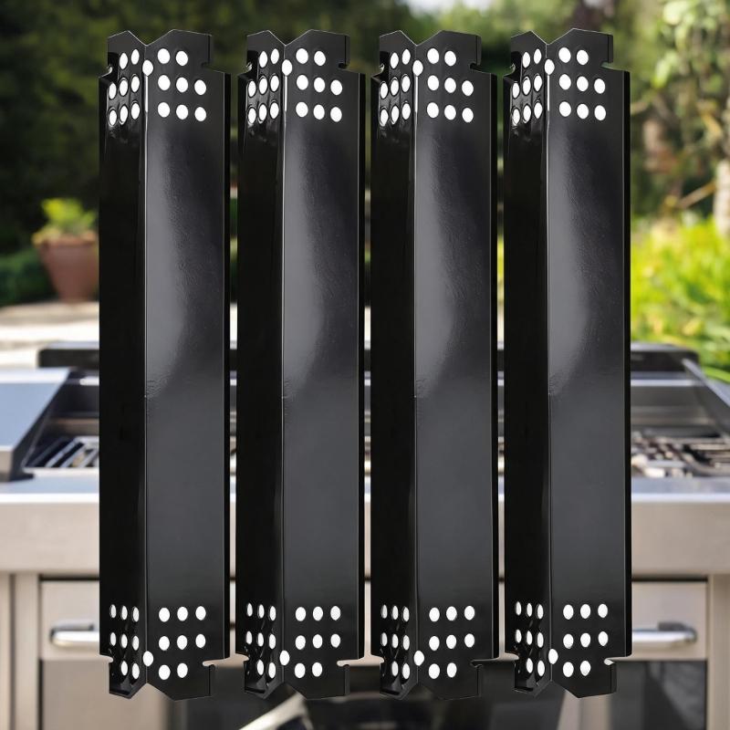 Porcelain-Coated Steel Heat Plate Replacement for 97461, Four-Piece Barbecue Part Set for Cooking Zone Heat Balance and Routine Equipment Care