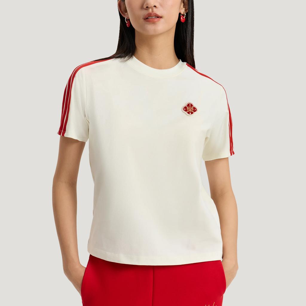 adidas Cny New Year Nyc Sport Loose Three Stripes Round Neck Skin-Friendly Short Sleeve T-Shirt Women Tops KV0507