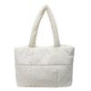 2025 New Casual Down Cotton Handbag Women's Korean Version Light and Soft Shoulder Bag Large Capacity Tote Cotton Bag