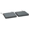Polyester Set Of 2 Garden Chair Cushion Grey