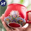 Ceramic Teacup with Infuser and Lid Portable Travel Coffee Cup with Filter and Bag 320ML