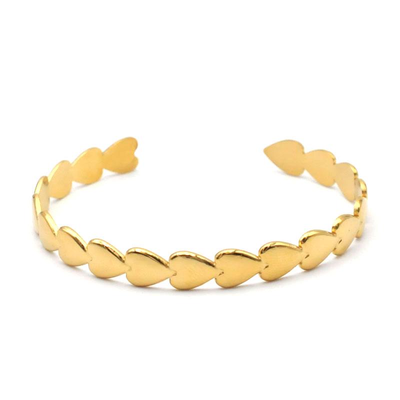 Stainless Steel Wheat Shaped Bracelet Geometric Hollow Open Bangle for Women Anniversary Gift Couples Adjustable Jewelry