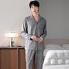 Pajamas Men'S Spring And Autumn Pure Cotton Long-Sleeved Men'S Autumn And Winter Can Be Worn Outside Men'S Autumn Large-Size Loungewear Suit
