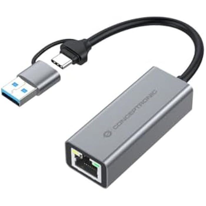 Adaptateur Réseau USB - CONCEPTRONIC - ABBY08G - USB 3.2 Gen 1 - 1000 Mbps - Wake-on-LAN