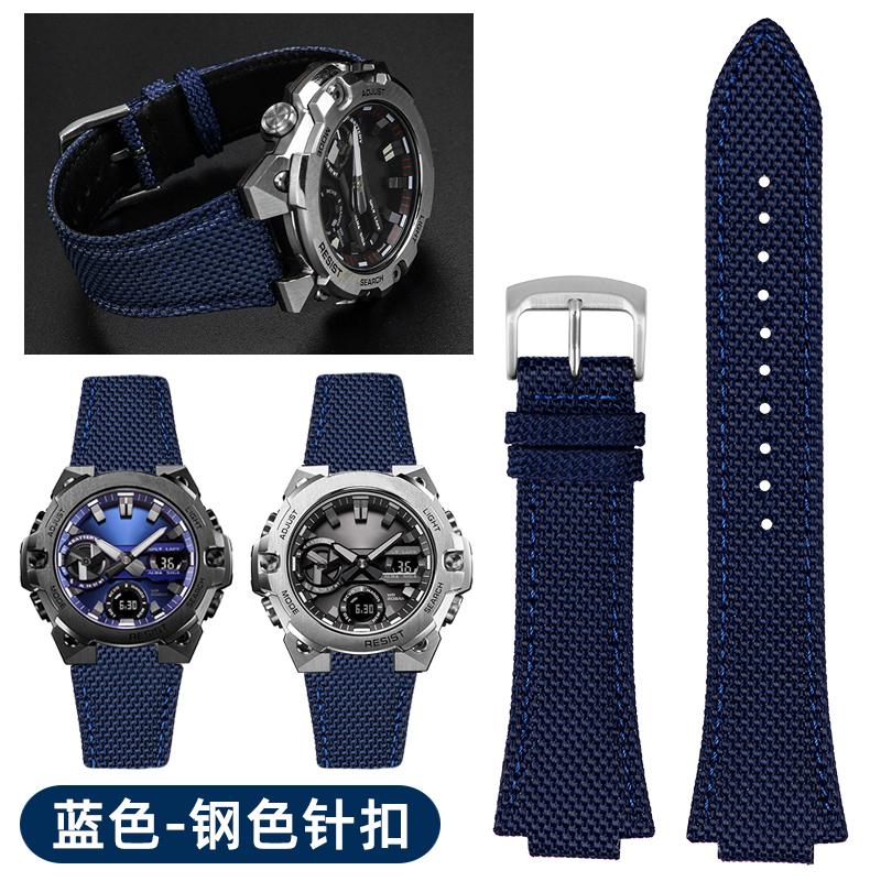 26*14mm Convex Thin breathable men Wrist strap For CASIO G-Shock GST-B400 nylon Cowhide watch band cowhide watchband accessories